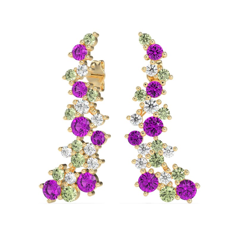 Shimmering Waterfall Cluster Earrings