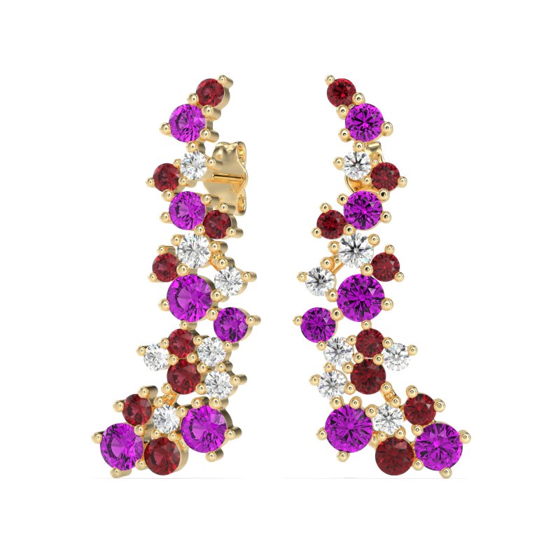 Shimmering Waterfall Cluster Earrings