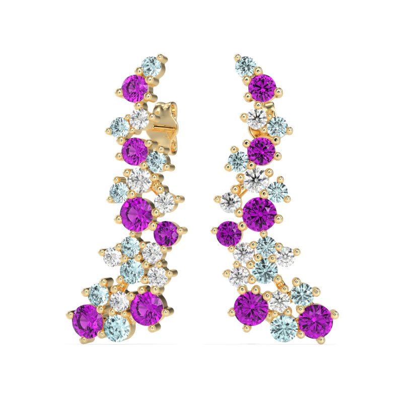 Shimmering Waterfall Cluster Earrings