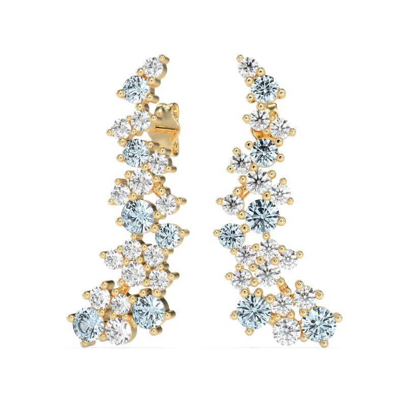 Shimmering Waterfall Cluster Earrings