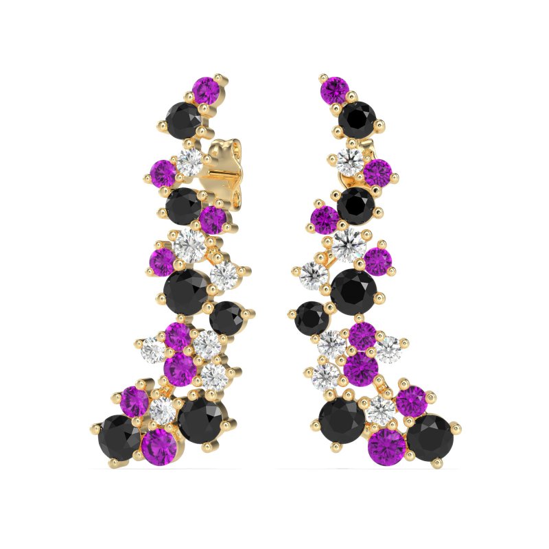 Shimmering Waterfall Cluster Earrings