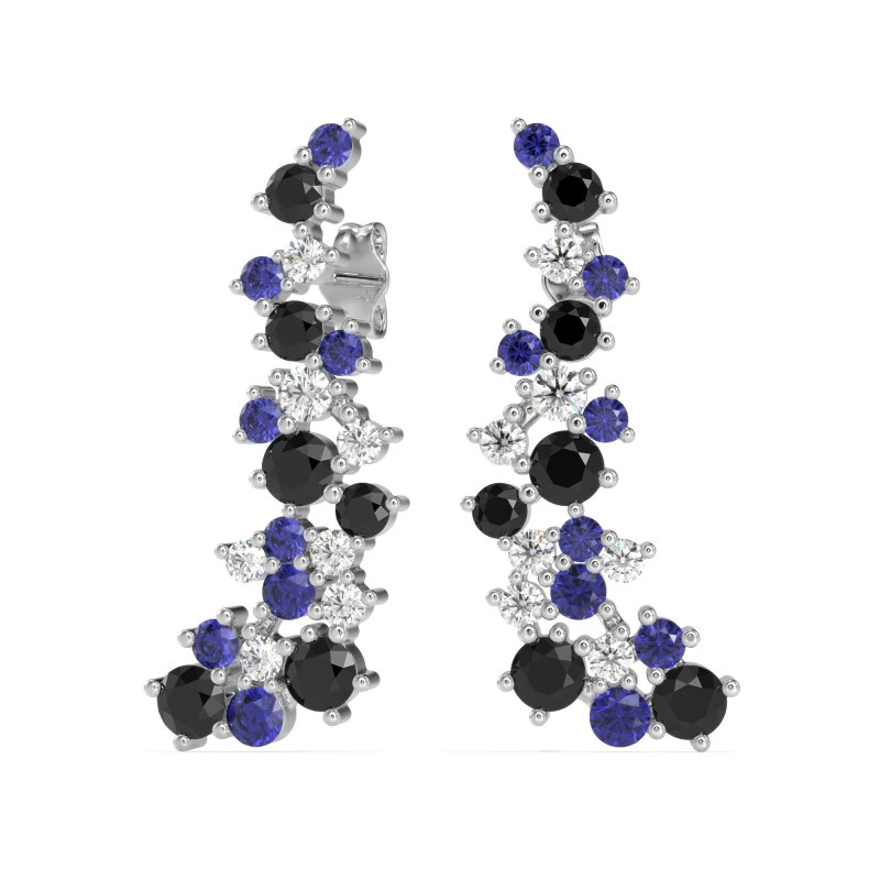 Shimmering Waterfall Cluster Earrings