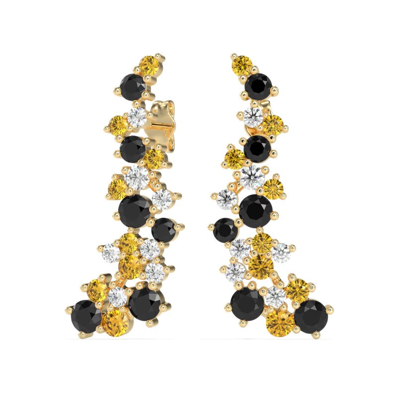 Shimmering Waterfall Cluster Earrings