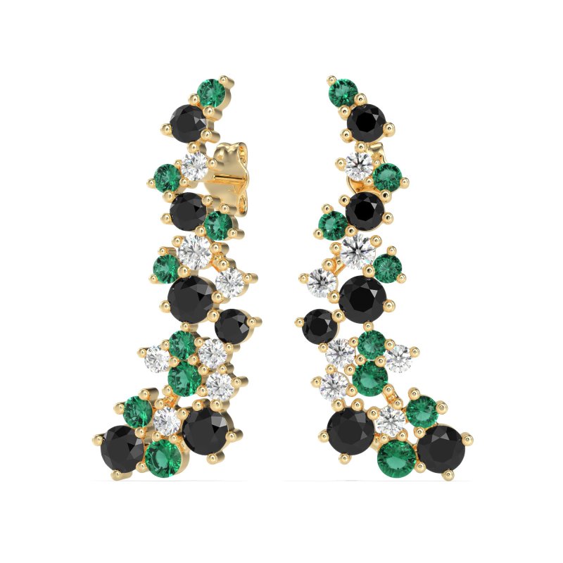 Shimmering Waterfall Cluster Earrings