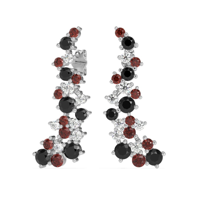 Shimmering Waterfall Cluster Earrings