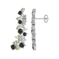 Shimmering Waterfall Cluster Earrings