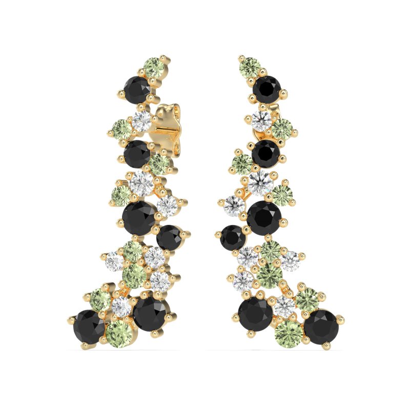Shimmering Waterfall Cluster Earrings