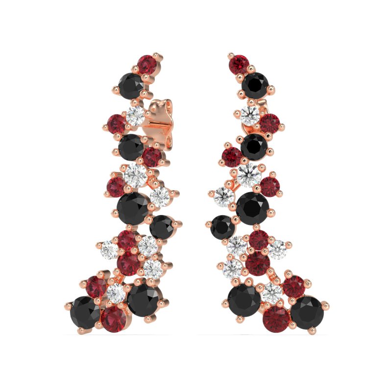 Shimmering Waterfall Cluster Earrings