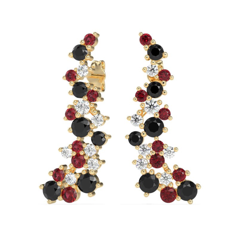 Shimmering Waterfall Cluster Earrings