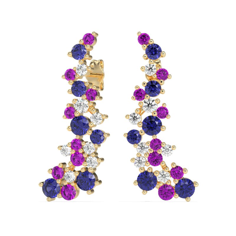 Shimmering Waterfall Cluster Earrings