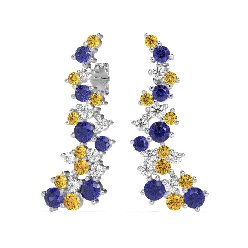 Shimmering Waterfall Cluster Earrings