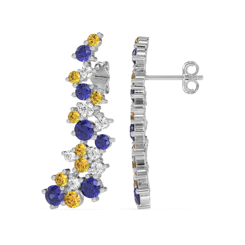 Shimmering Waterfall Cluster Earrings