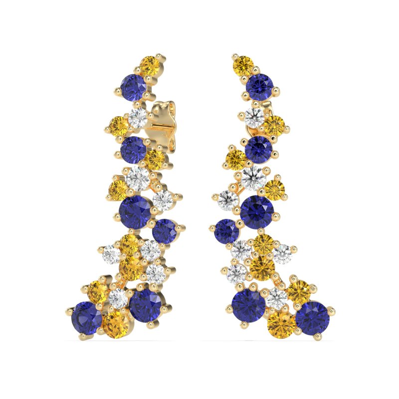 Shimmering Waterfall Cluster Earrings