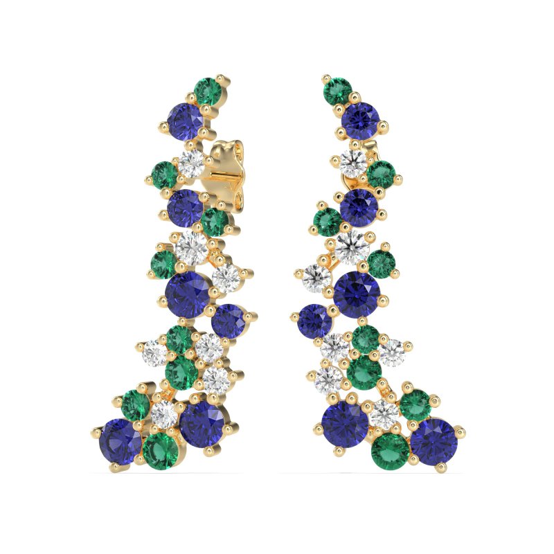 Shimmering Waterfall Cluster Earrings