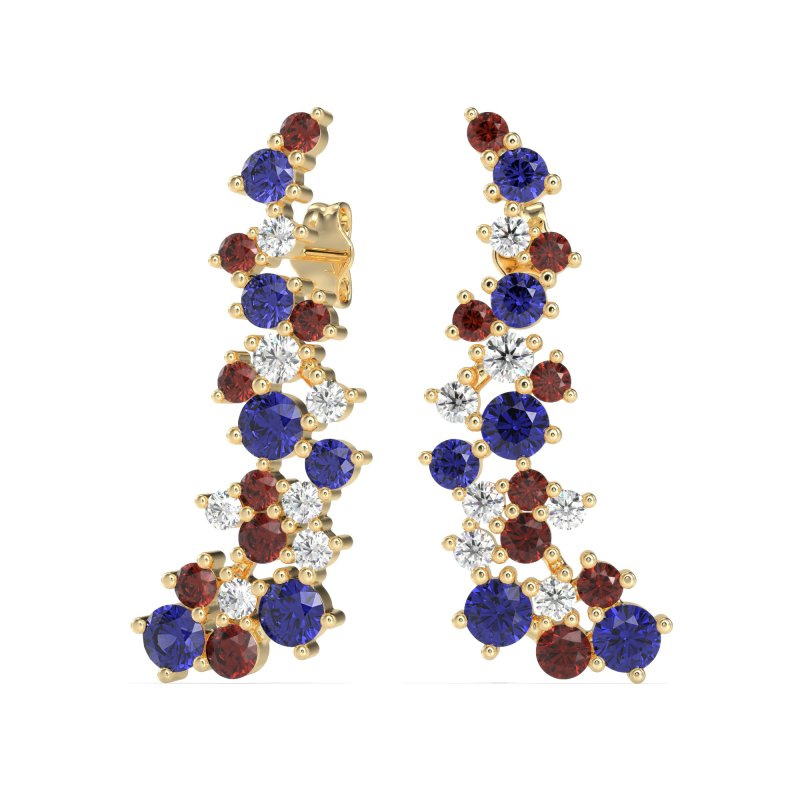 Shimmering Waterfall Cluster Earrings