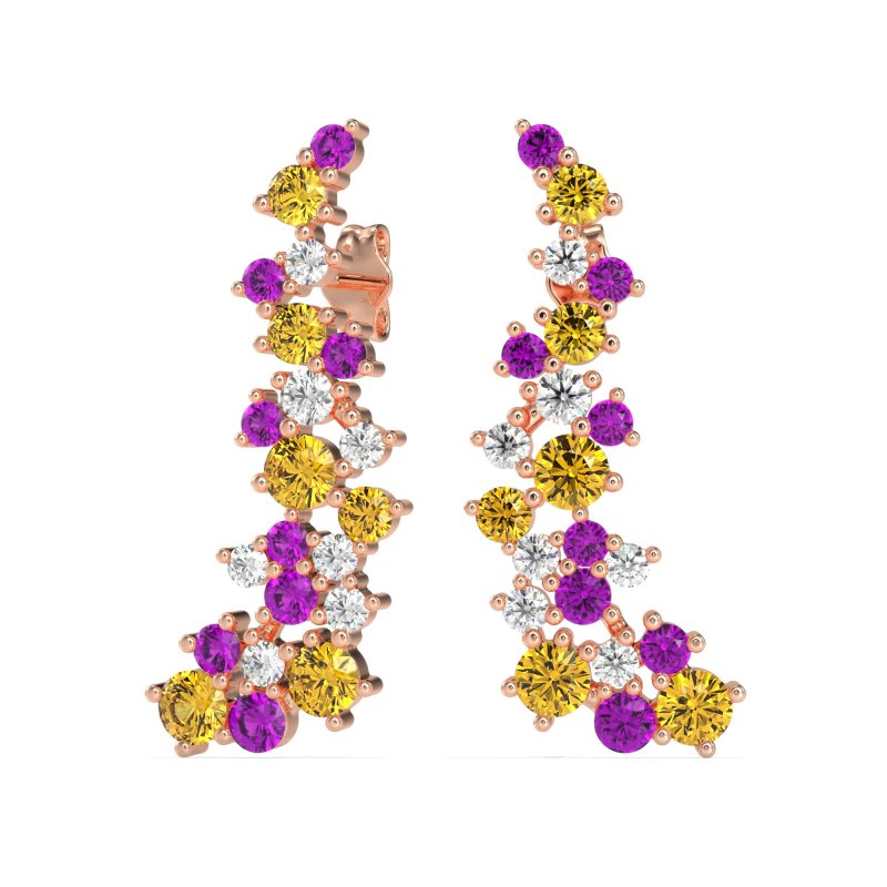 Shimmering Waterfall Cluster Earrings
