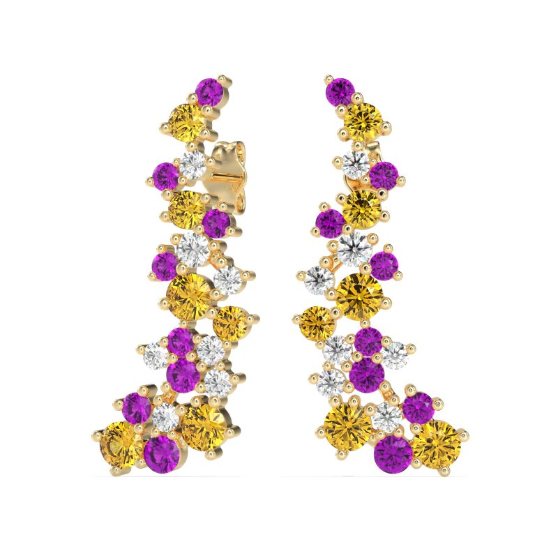 Shimmering Waterfall Cluster Earrings