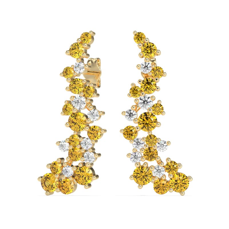 Shimmering Waterfall Cluster Earrings