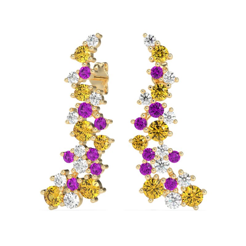 Shimmering Waterfall Cluster Earrings
