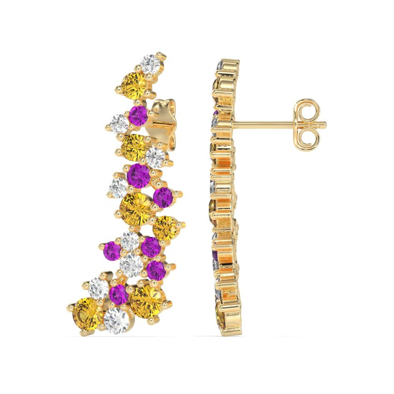 Shimmering Waterfall Cluster Earrings