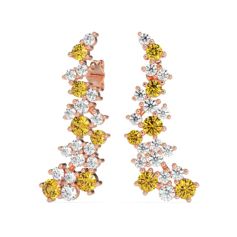 Shimmering Waterfall Cluster Earrings