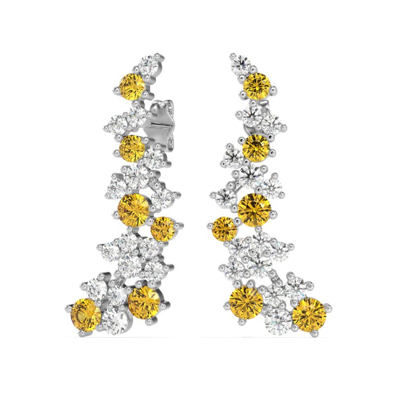 Shimmering Waterfall Cluster Earrings