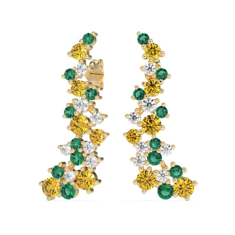 Shimmering Waterfall Cluster Earrings