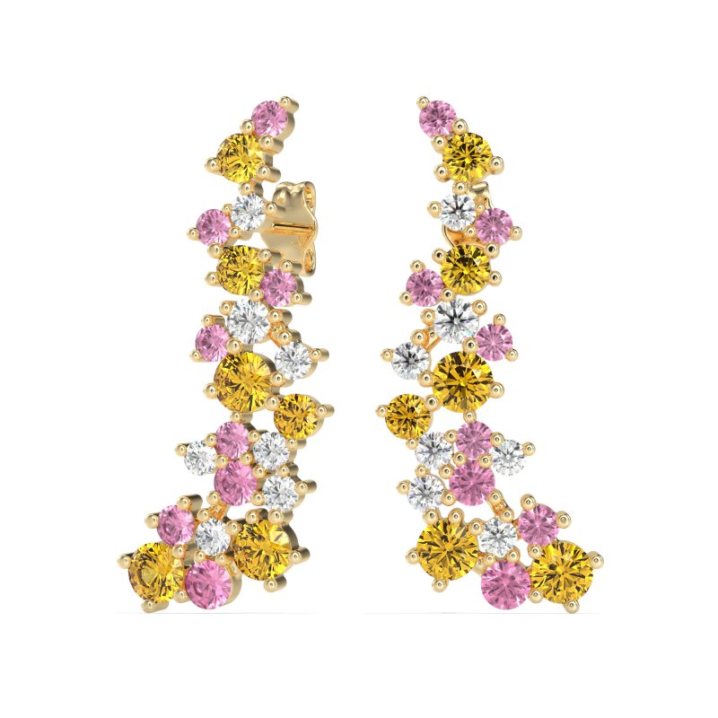 Shimmering Waterfall Cluster Earrings