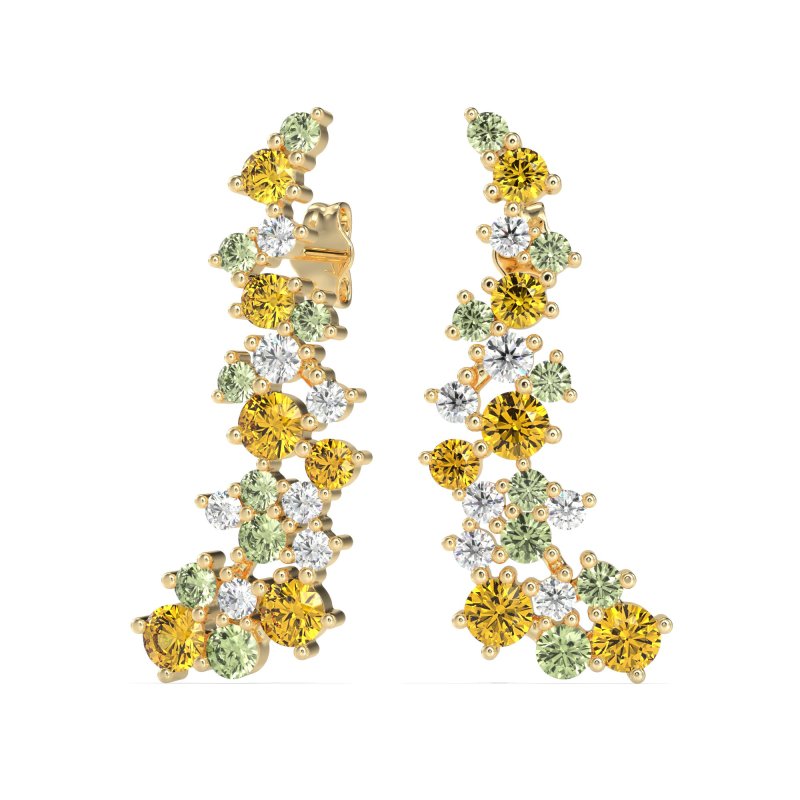 Shimmering Waterfall Cluster Earrings