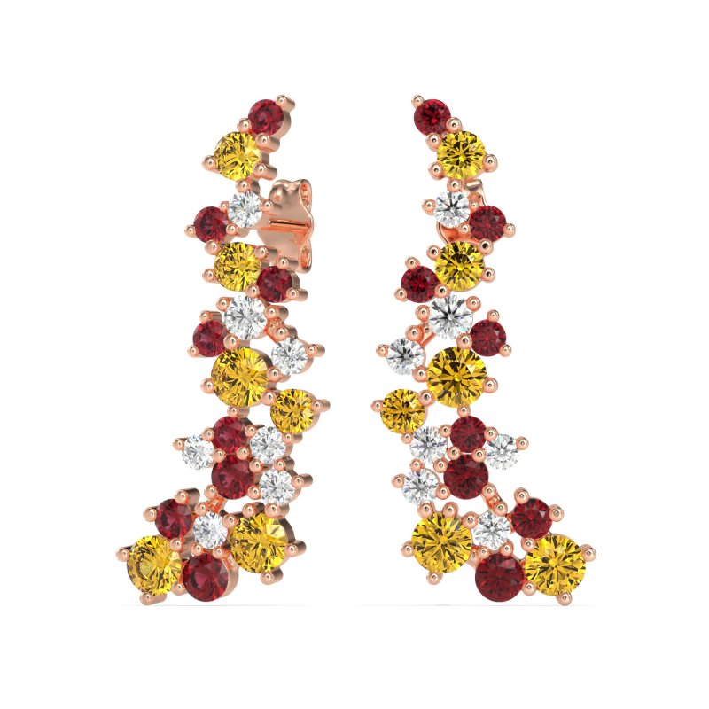Shimmering Waterfall Cluster Earrings
