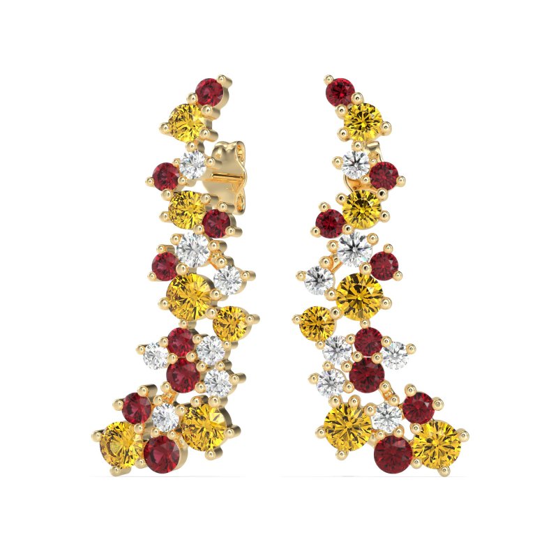 Shimmering Waterfall Cluster Earrings