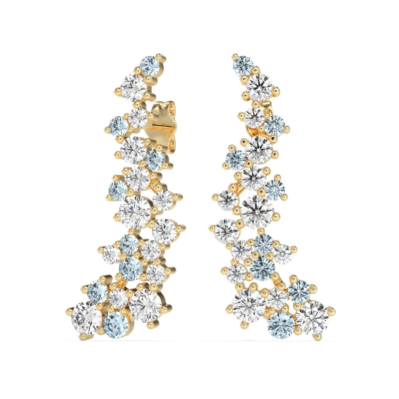 Shimmering Waterfall Cluster Earrings