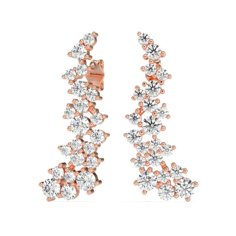 Shimmering Waterfall Cluster Earrings