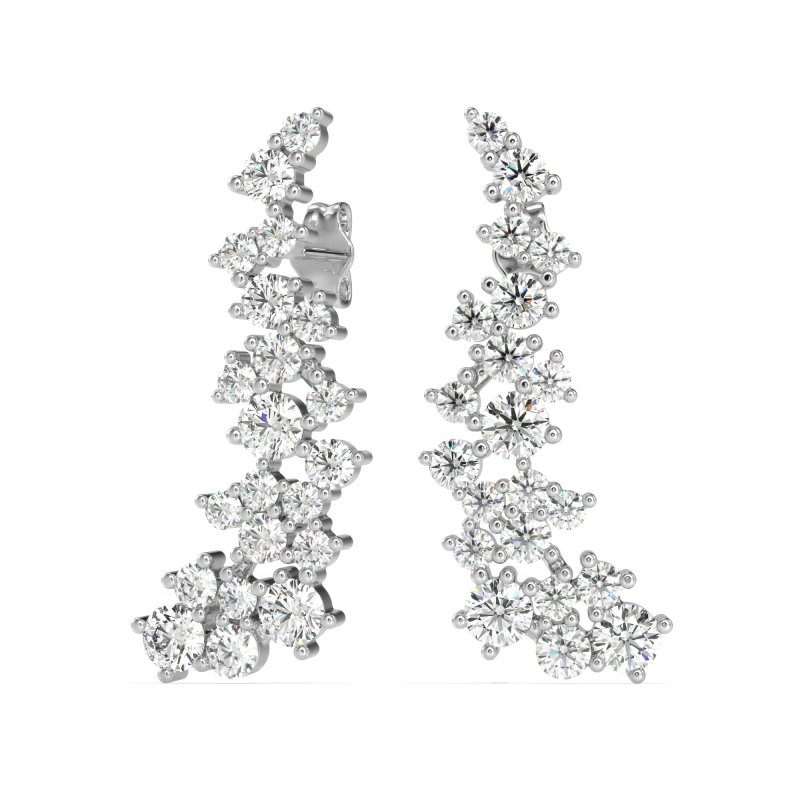 Shimmering Waterfall Cluster Earrings