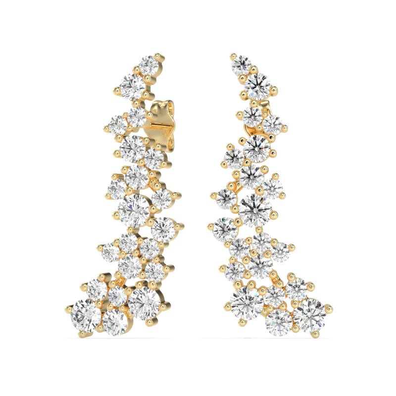 Shimmering Waterfall Cluster Earrings