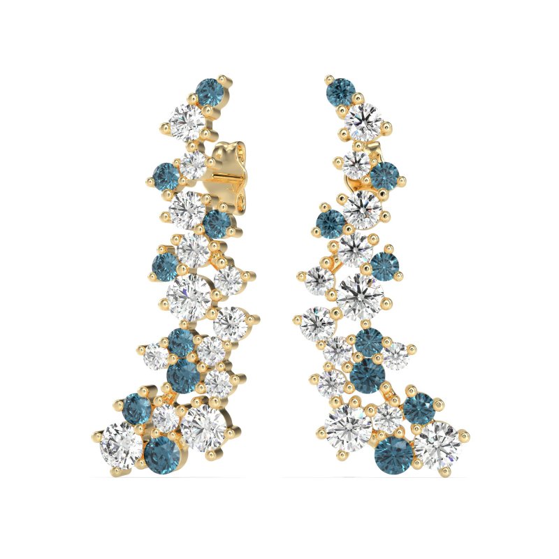 Shimmering Waterfall Cluster Earrings