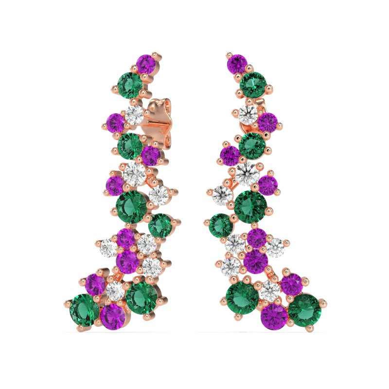 Shimmering Waterfall Cluster Earrings