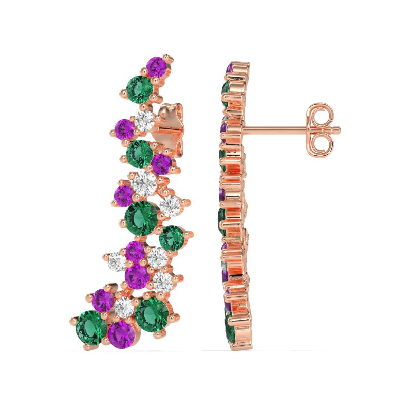 Shimmering Waterfall Cluster Earrings