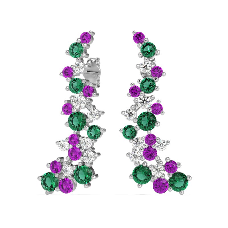 Shimmering Waterfall Cluster Earrings