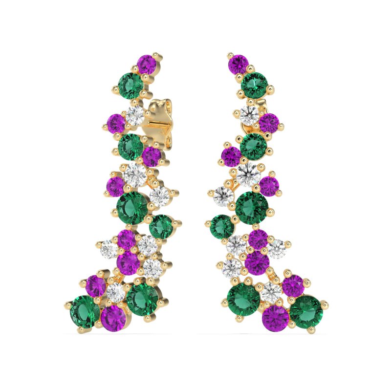 Shimmering Waterfall Cluster Earrings