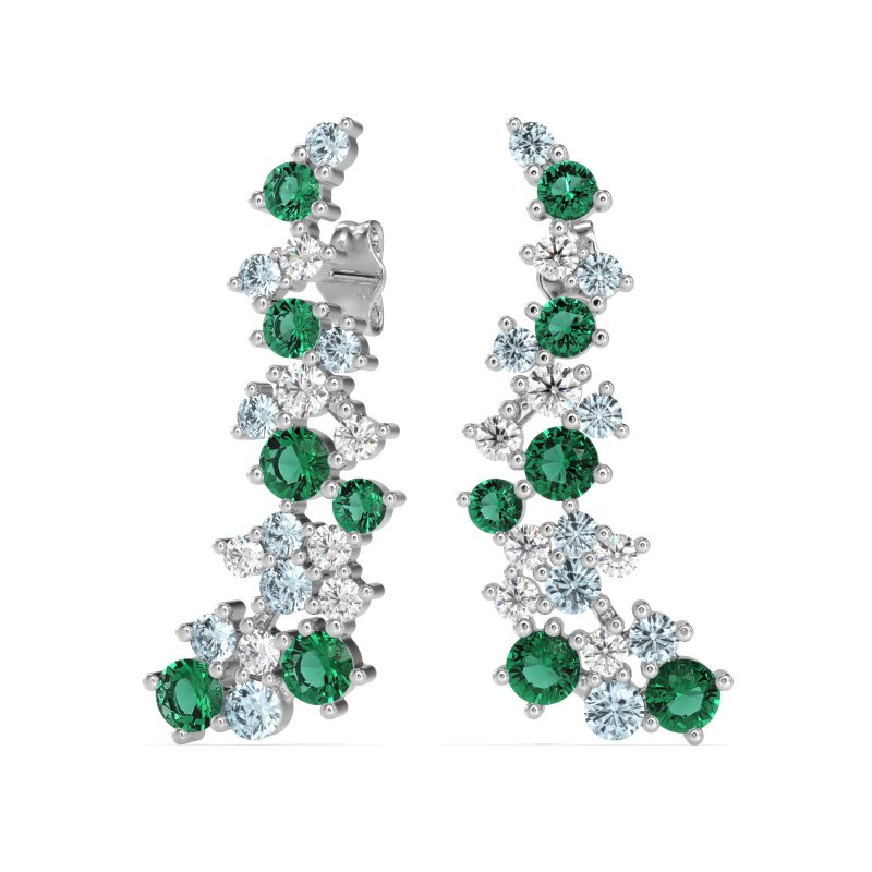 Shimmering Waterfall Cluster Earrings