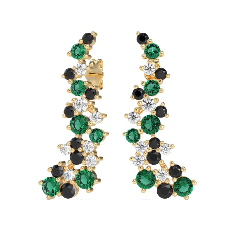 Shimmering Waterfall Cluster Earrings