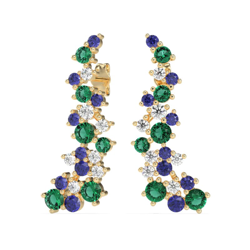 Shimmering Waterfall Cluster Earrings