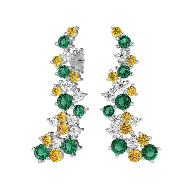 Shimmering Waterfall Cluster Earrings