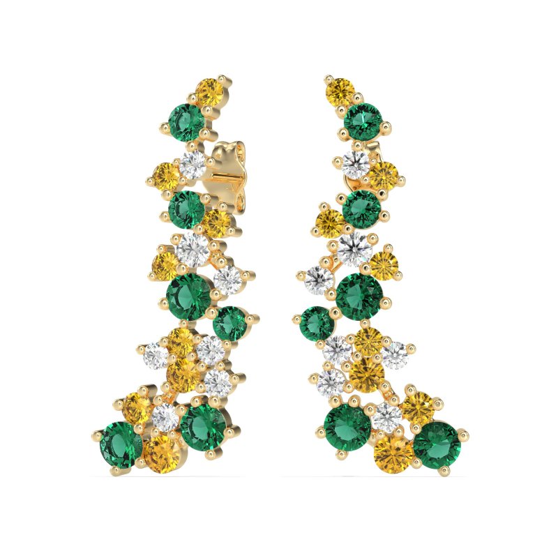 Shimmering Waterfall Cluster Earrings