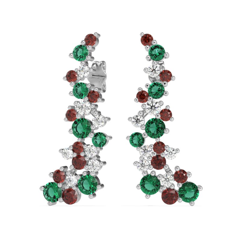 Shimmering Waterfall Cluster Earrings