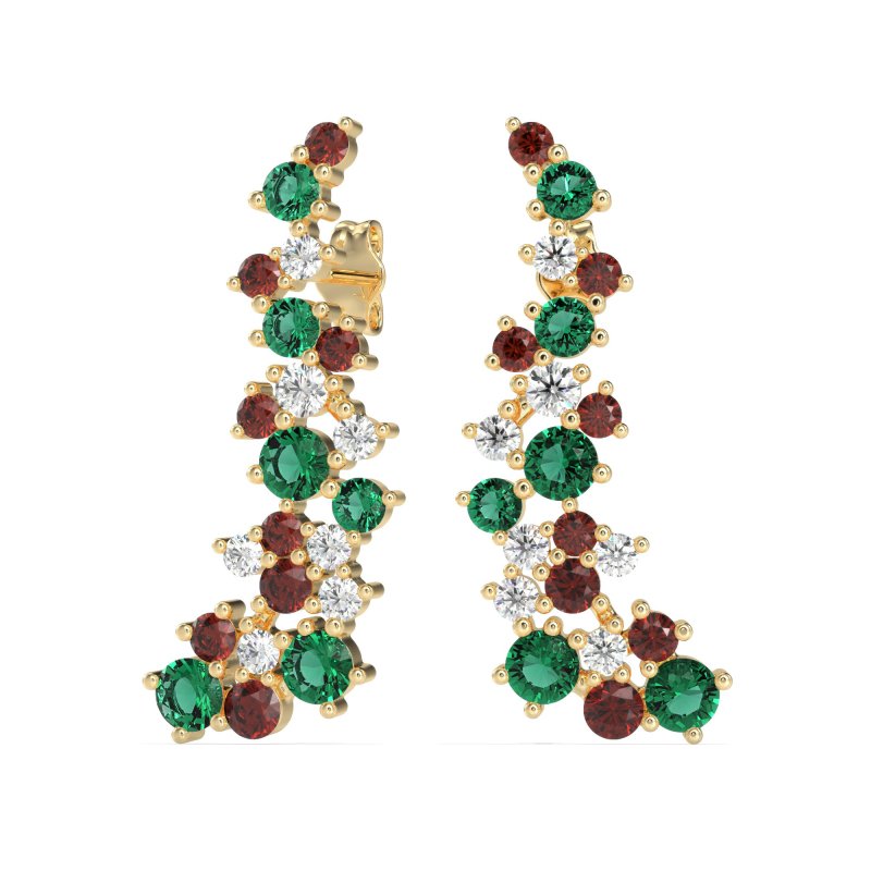 Shimmering Waterfall Cluster Earrings