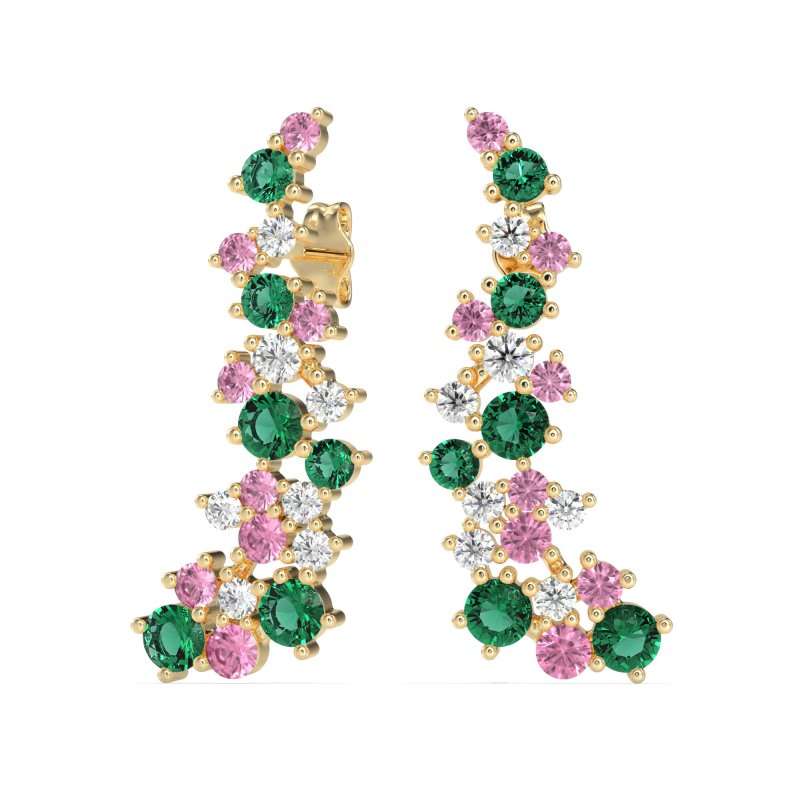 Shimmering Waterfall Cluster Earrings