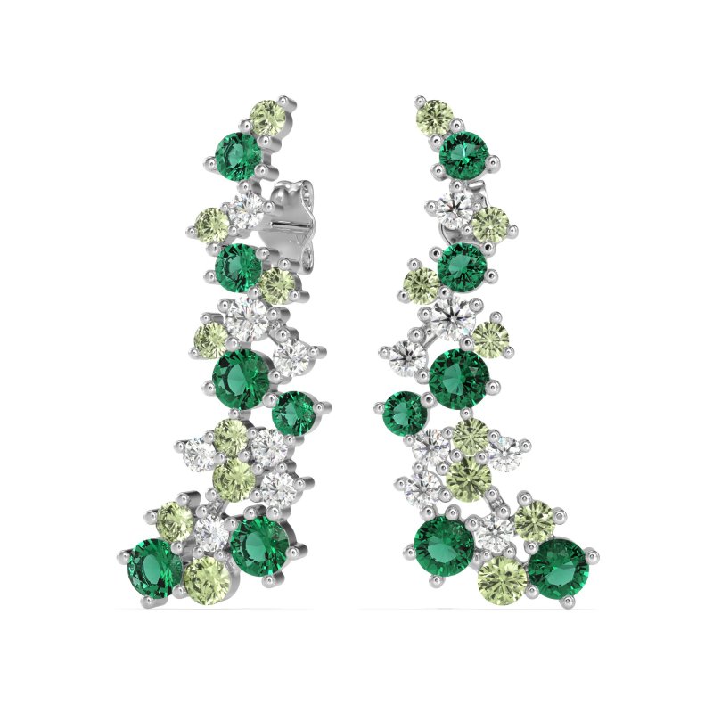 Shimmering Waterfall Cluster Earrings