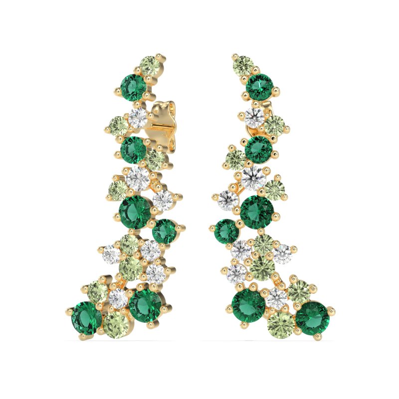 Shimmering Waterfall Cluster Earrings